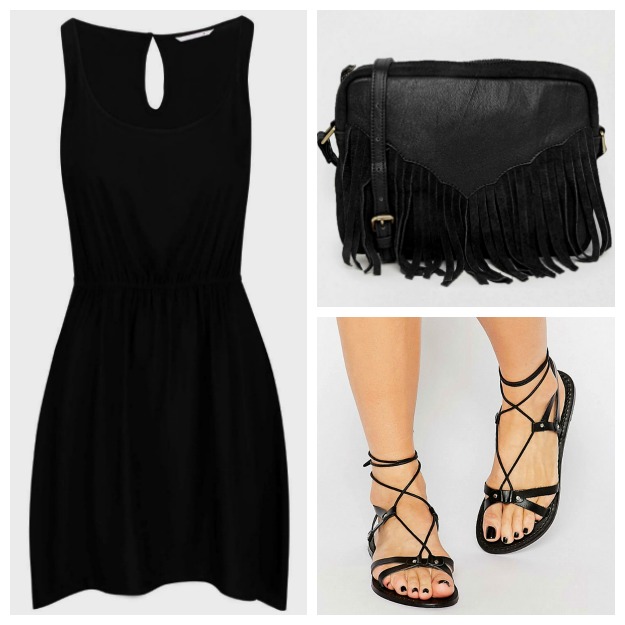 Outfit all black: Little black dress